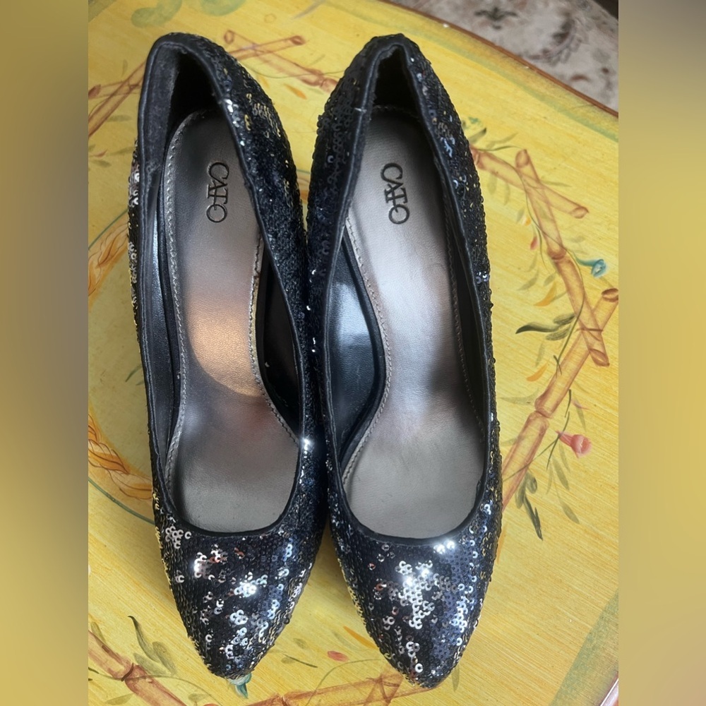 Catos Black & Silver Stiletto’s Pumps